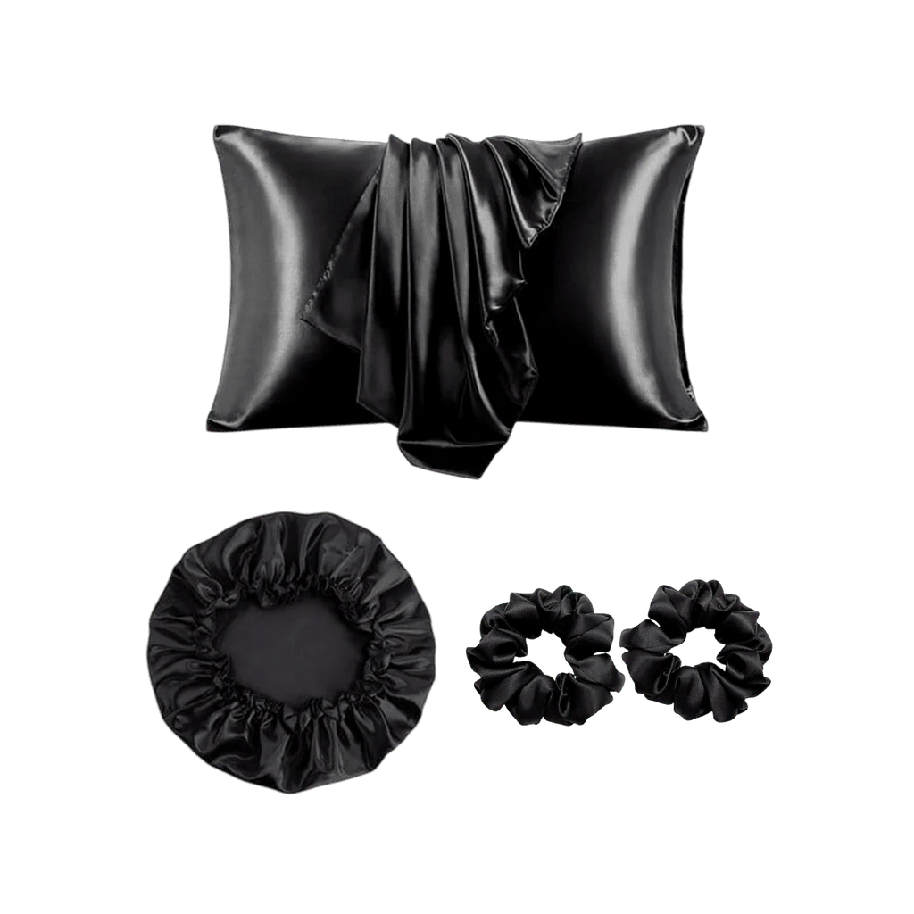Silk Satin Trio Set ( Bonnet + Pillowcase + 2 Scrunchies)