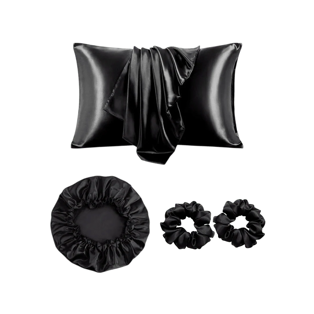 Silk Satin Trio Set ( Bonnet + Pillowcase + 2 Scrunchies)