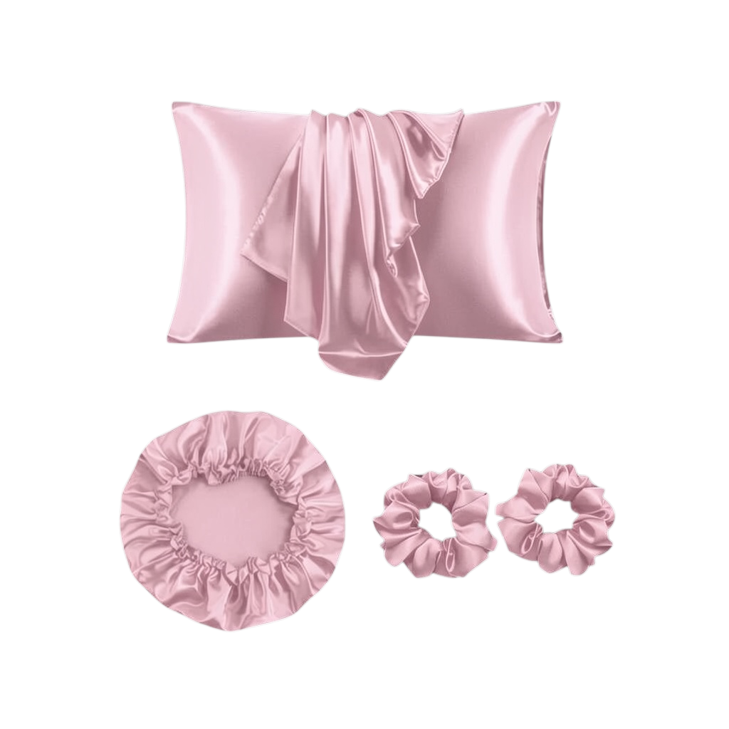 Silk Satin Trio Set ( Bonnet + Pillowcase + 2 Scrunchies)