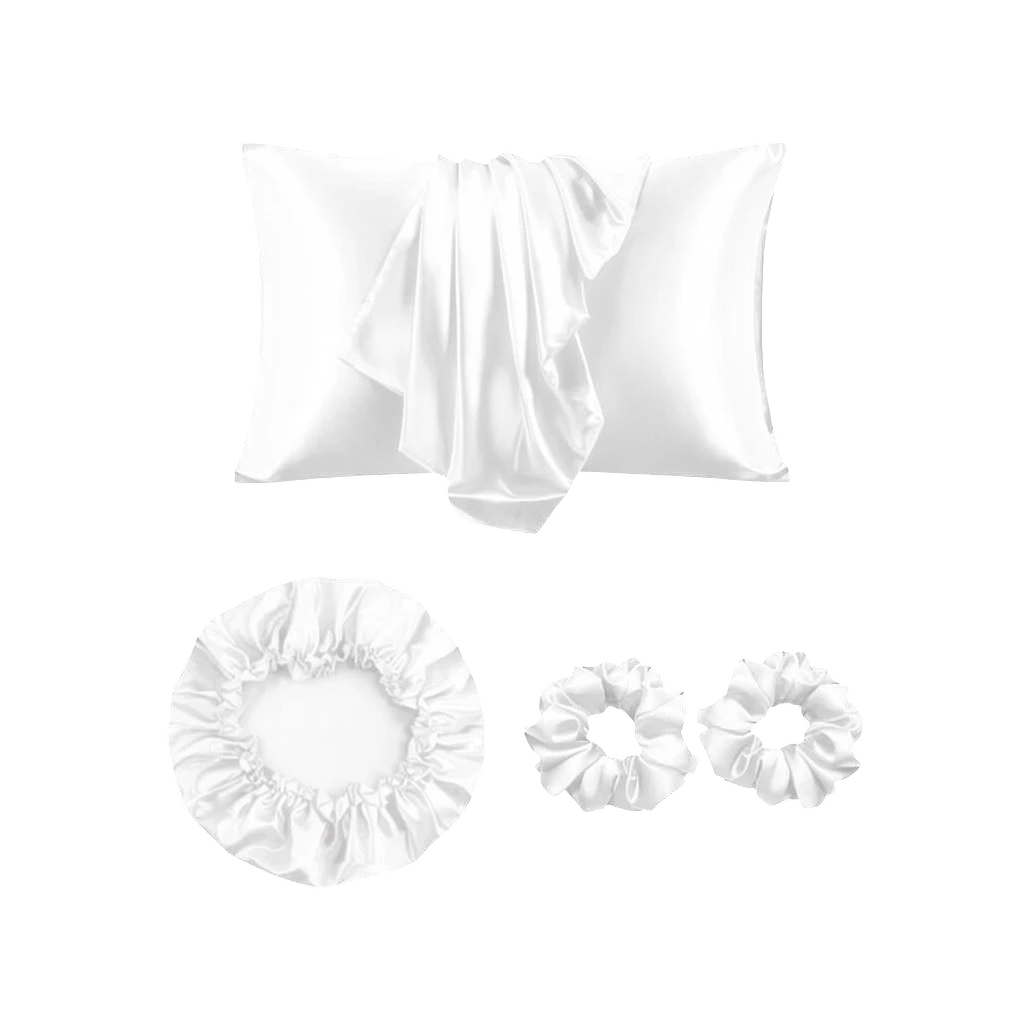Silk Satin Trio Set ( Bonnet + Pillowcase + 2 Scrunchies)